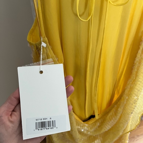 Mac Duggal Prom Long Formal Evening Gown Yellow Sunshine 93718 Size 8 - Picture 11 of 12